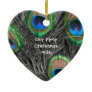 Black and White Peacock Feather Ornament