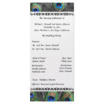 Black and White Peacock Feather Wedding Program rack cards