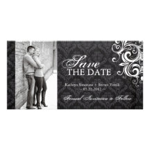 Black and White Photo Save The Date Invitation Photo Greeting Card