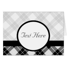 Black and White Plaid Card