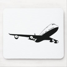 Black and white plane mouse pad