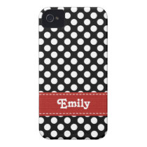 Black and White Polka Dot iPhone 4  4s Case Mate C Case-mate Iphone 4 Case