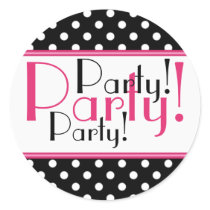 Black and White Polka Dot Party Sticker