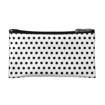 Black and White Polka Dot Pattern. Spotty. Cosmetic Bag