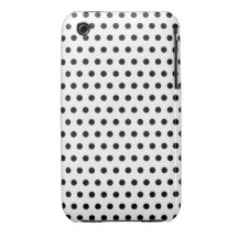 Black and White Polka Dot Pattern. Spotty. iPhone 3 Case