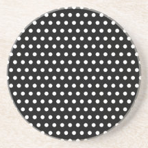 Black and White Polka Dot Pattern. Spotty. Coasters