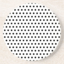 Black and White Polka Dot Pattern. Spotty. Beverage Coasters