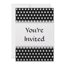 Black and White Polka Dot Pattern. Spotty. Invitation