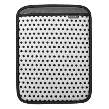 Black and White Polka Dot Pattern. Spotty. Sleeve For iPads