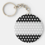 Black and White Polka Dot Pattern. Spotty. Keychain