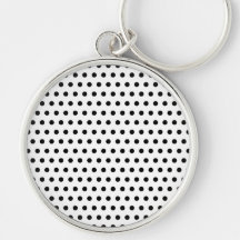 Black and White Polka Dot Pattern. Spotty. Keychains