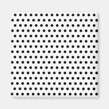 Black and White Polka Dot Pattern. Spotty. Fridge Magnet
