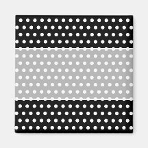 Black and White Polka Dot Pattern. Spotty. Refrigerator Magnet
