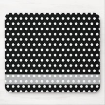 Black and White Polka Dot Pattern. Spotty. Mousepads