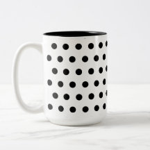 Black and White Polka Dot Pattern. Spotty. Coffee Mugs