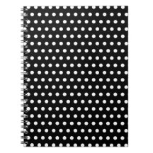 Black and White Polka Dot Pattern. Spotty. Spiral Note Books