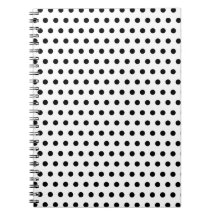 Black and White Polka Dot Pattern. Spotty. Note Book