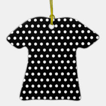 Black and White Polka Dot Pattern. Spotty. Christmas Tree Ornaments
