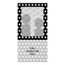 Black and White Polka Dot Pattern. Spotty. Personalized Photo Card