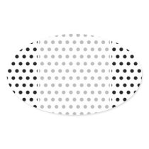 Black and White Polka Dot Pattern. Spotty. Oval Sticker