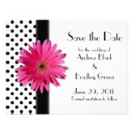 Black and White Polka Dot Save the Date Card Invitation