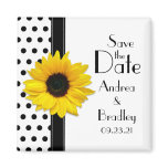 Black and White Polka Dot Save the Date Magnet