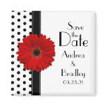 Black and White Polka Dot Save the Date Magnet