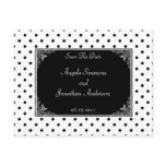 Black and White Polka Dot Save The Date postcards