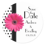 Black and White Polka Dot Save the Date Sticker