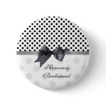 Black and white polka dot Wedding Honorary Bridesm Pins