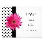 Black and White Polka Dot Wedding RSVP Card Personalized Invite