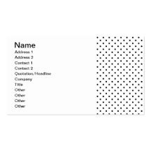 Black and White Polka Dots Business Card Template