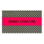 Black and White Polka Dots on Pink Business Cards