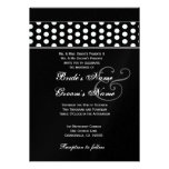 Black and White Polka Dots Wedding Template Personalised Invitations