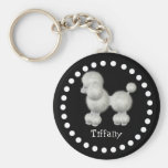 Black and White Poodle Key Chain