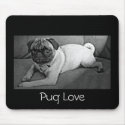 Black and White Pug mousepads