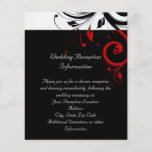 Black and White Red Reverse Swirl Reception Flyer