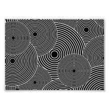 Black and White Retro Circles Pattern Art Photo