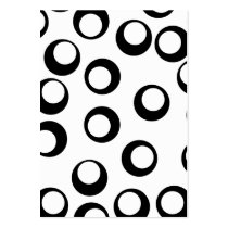 Black and White Retro Circles Pattern. Business Card