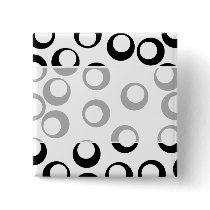 Black and White Retro Circles Pattern. Pinback Button