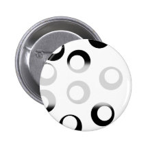 Black and White Retro Circles Pattern. Button