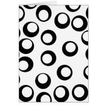 Black and White Retro Circles Pattern. Greeting Cards