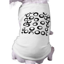 Black and White Retro Circles Pattern. Dog Shirt