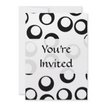 Black and White Retro Circles Pattern. Custom Announcements