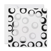 Black and White Retro Circles Pattern. Personalized Invites