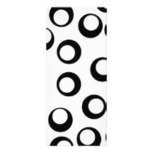 Black and White Retro Circles Pattern. Personalized Announcements