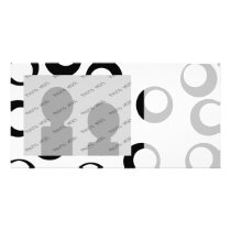 Black and White Retro Circles Pattern. Custom Photo Card
