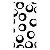 Black and White Retro Circles Pattern. Photo Card