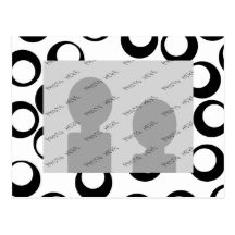 Black and White Retro Circles Pattern. Post Card