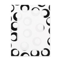 Black and White Retro Circles Pattern. Post Card